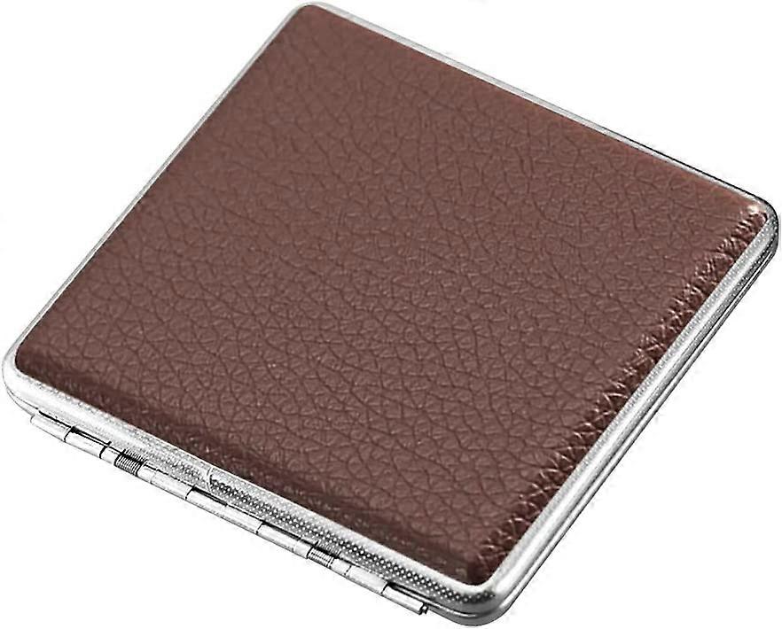 Leather Metal Cigarette Case for 20 Cigarettes (Black)