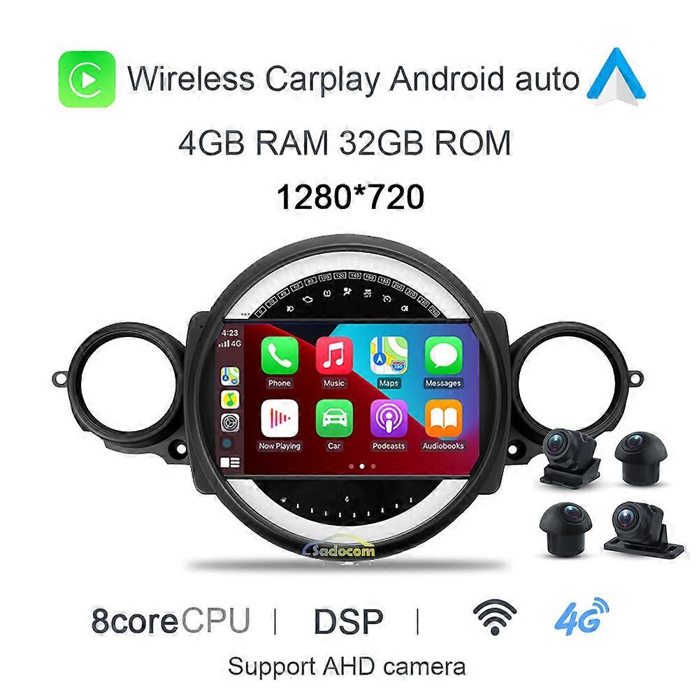 Redkid IPS 720P CarPlay 9 Android 12.0 Voiture Lecteur multimédia 8G 128G DSP stéréo pour BMW Mini C