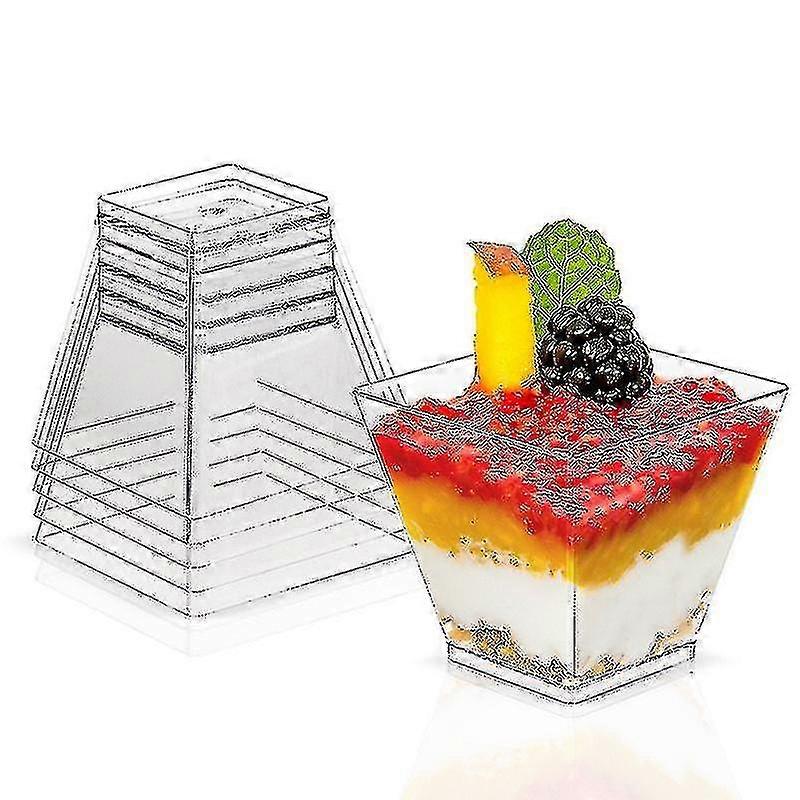 50pcs Disposable Mousse Cups Transparent Mousses Dessert Cup