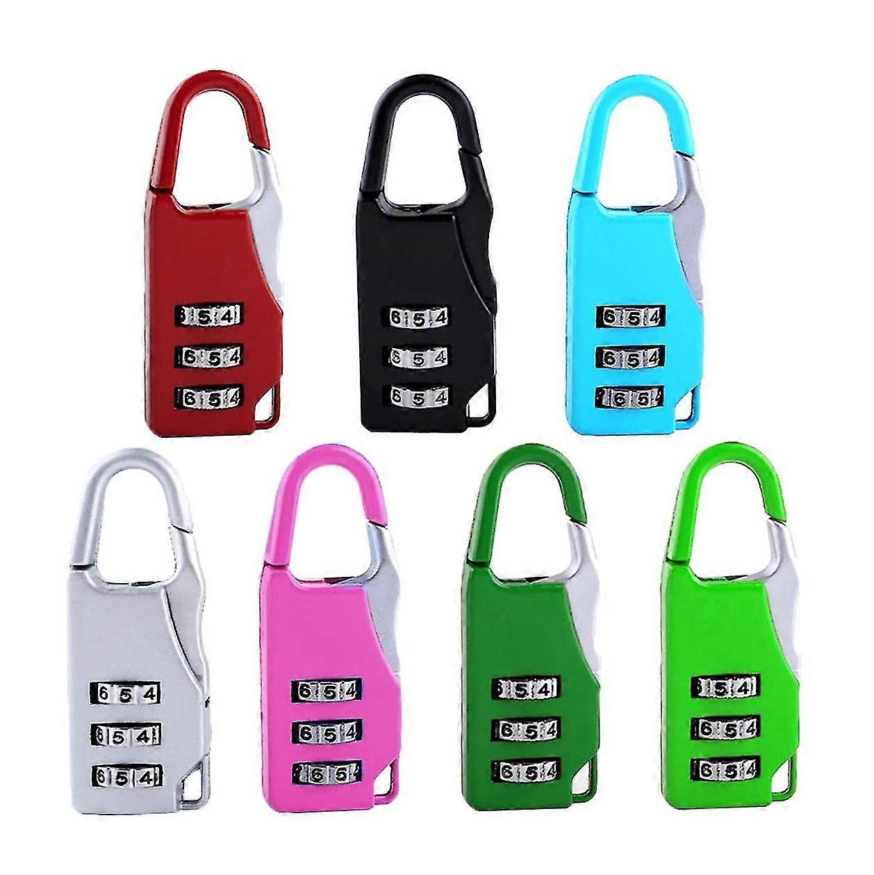 7 Pcs Mini Luggage Padlocks 3 Digit Combination Lock For Dormitory Gym Cabinets Locker Drawer Hasp