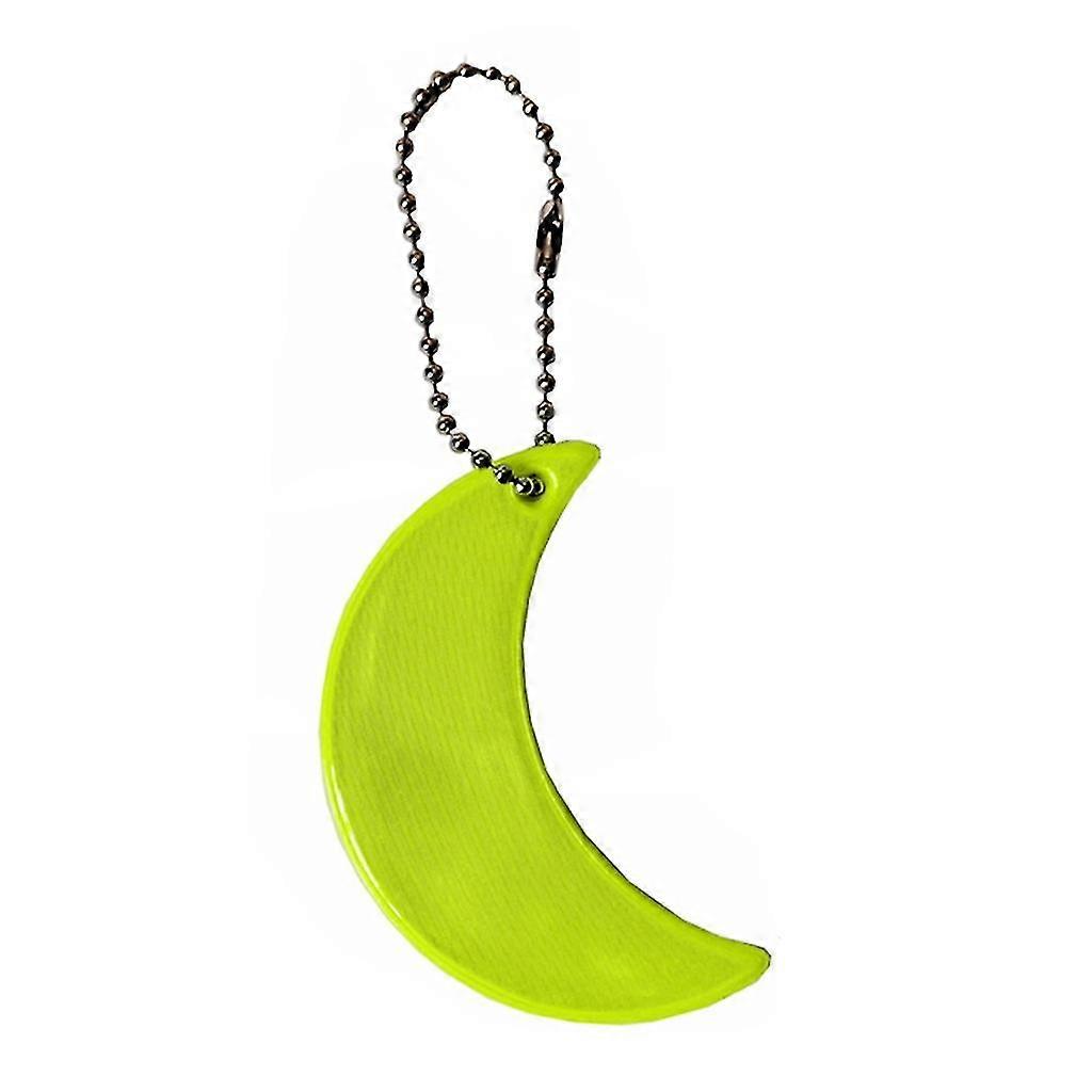 High Visibility Moon-shaped Hanger For Bag Pendant Walk Car Reflective Keychain