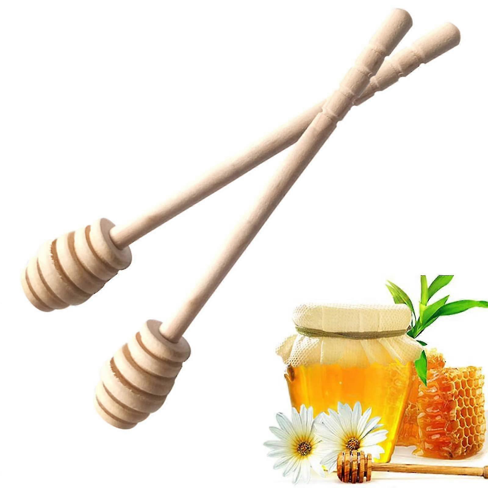 Honey Stir Stick, 50 db fa méz dipper botok, fa méz csöpögő kanál keverjük össze, Honey Jar Hosszú fogantyú Szirup Stick