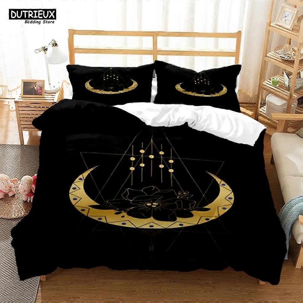 a2124 Lakan Mystiskt mönster Digitalt tryck Polyester Sängkläder Uppsättningar Barn Barn Överdrag Pojkar Sängkläder Set För Tonåringar Sängkläder Set3-delat sängkläder Se