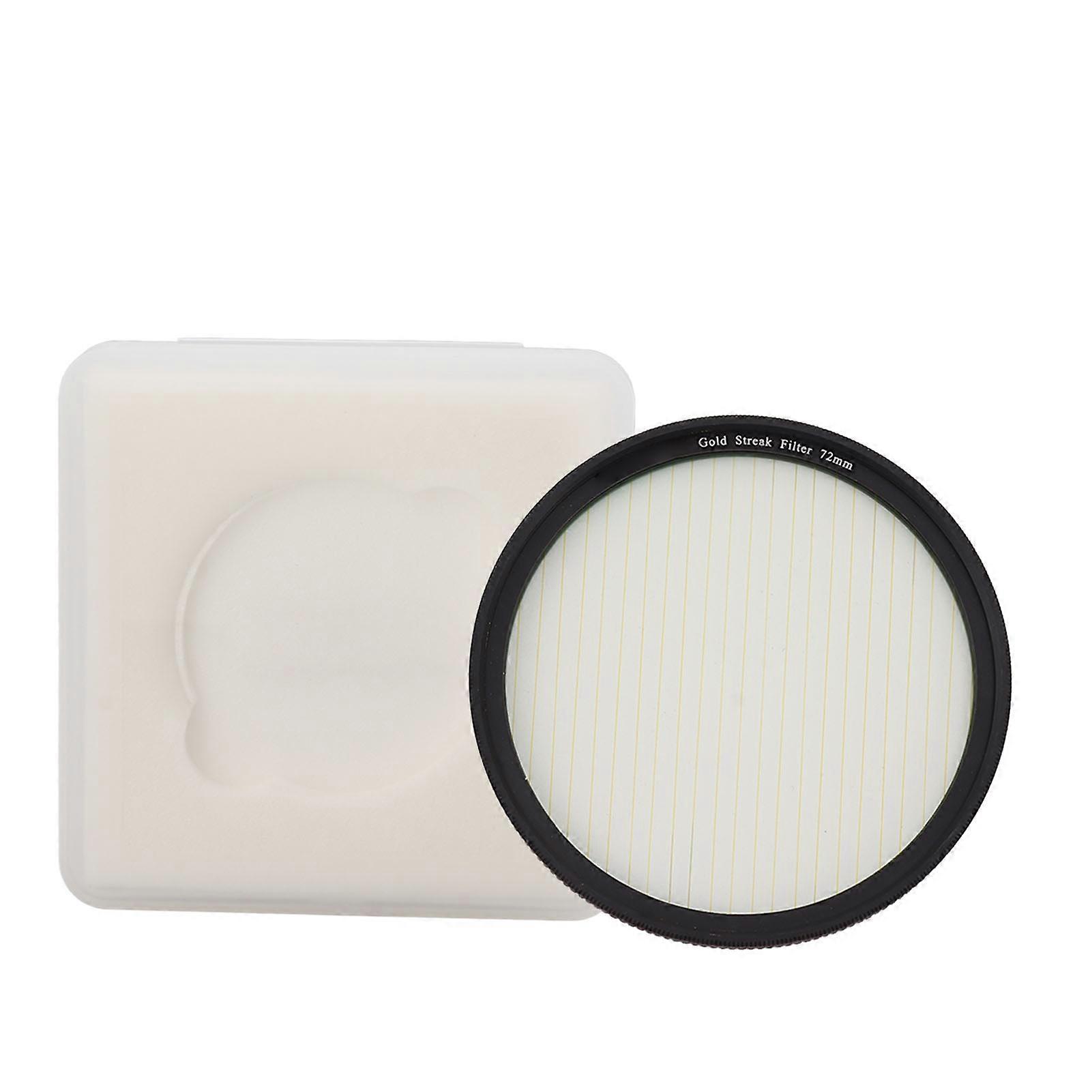 Gold Streak Filter Light Flare Effect Filter Optical Glass Camera Lens Filter with Case for Photography Nightshoot