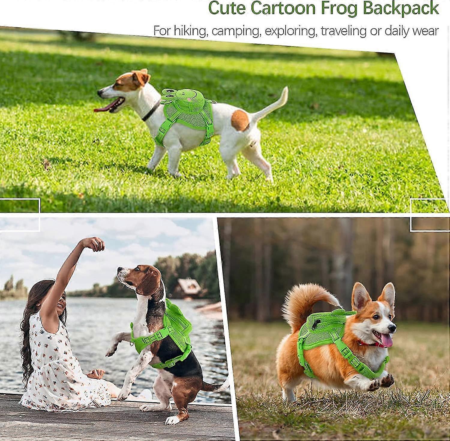 Dog Backpack Cute Frog Shape Self Carrier Harness Adjustable Puppy