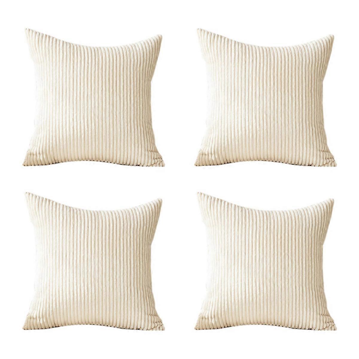 Set of 4 Soft Corduroy Modern Design, Mix and Match with Your Home Decor, Pillow Insert Not Included (45 X 45 cm) A