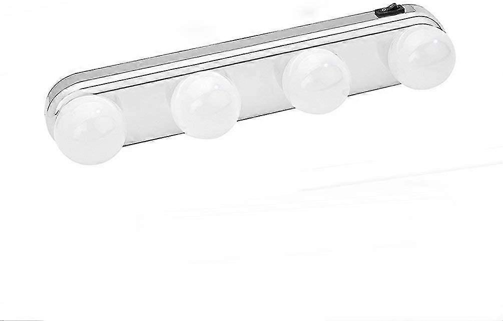 Led Mirror Light, Makeup Vanity Mirror Light Studio Glow Cordless Professional Make Up Lighting Natural Light With 4 Led Bulbs And Powerful Suction Cu