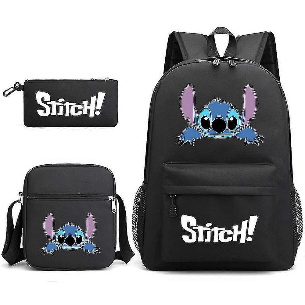 Stitch kolmiosainen koululaukku rento reppu