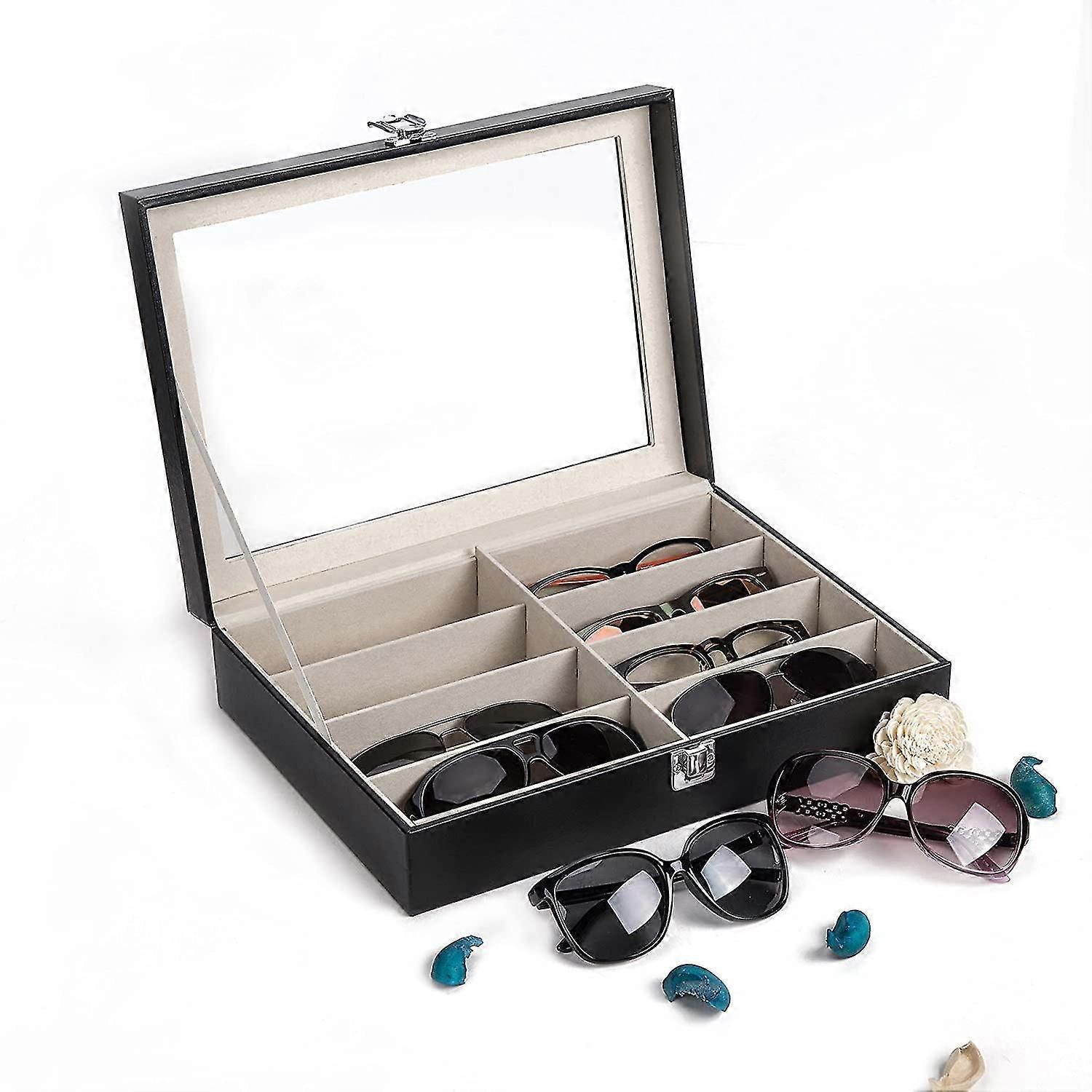 Sunglasses Organizer , Sunglass Glasses Storage Box With 8compartments