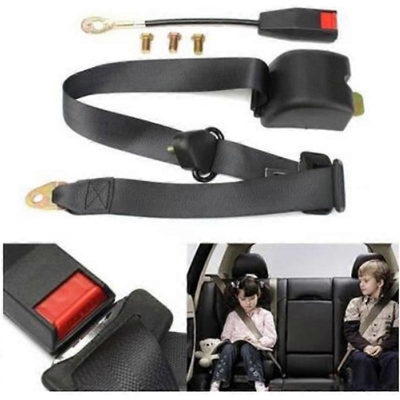 Universal 3 Point Adjustable Car Truck Seat Belt + Bolt