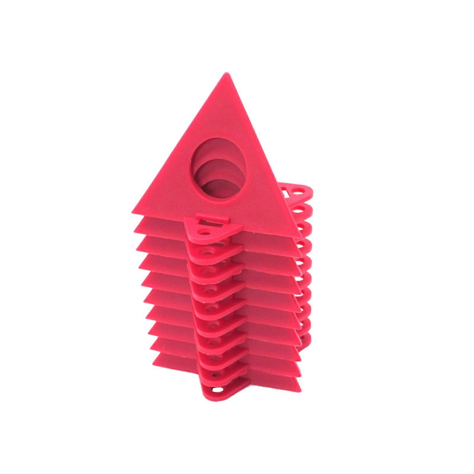 10pcs Red Plastic Paint Pyramids for Craft Assistance