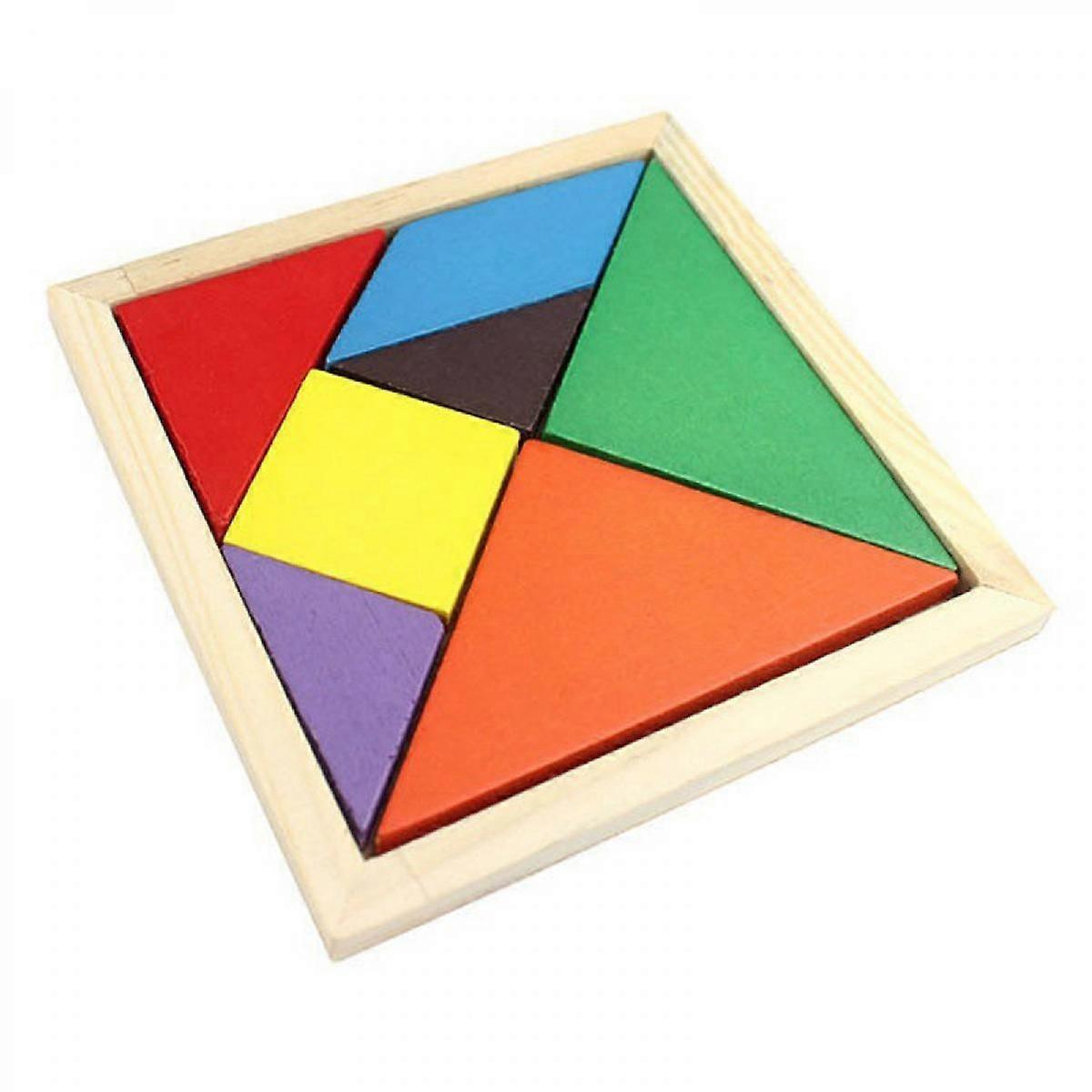Tangram Pattern Puzzle Set, Woodiness Sorting Colorful Tangram Jigsaw ...