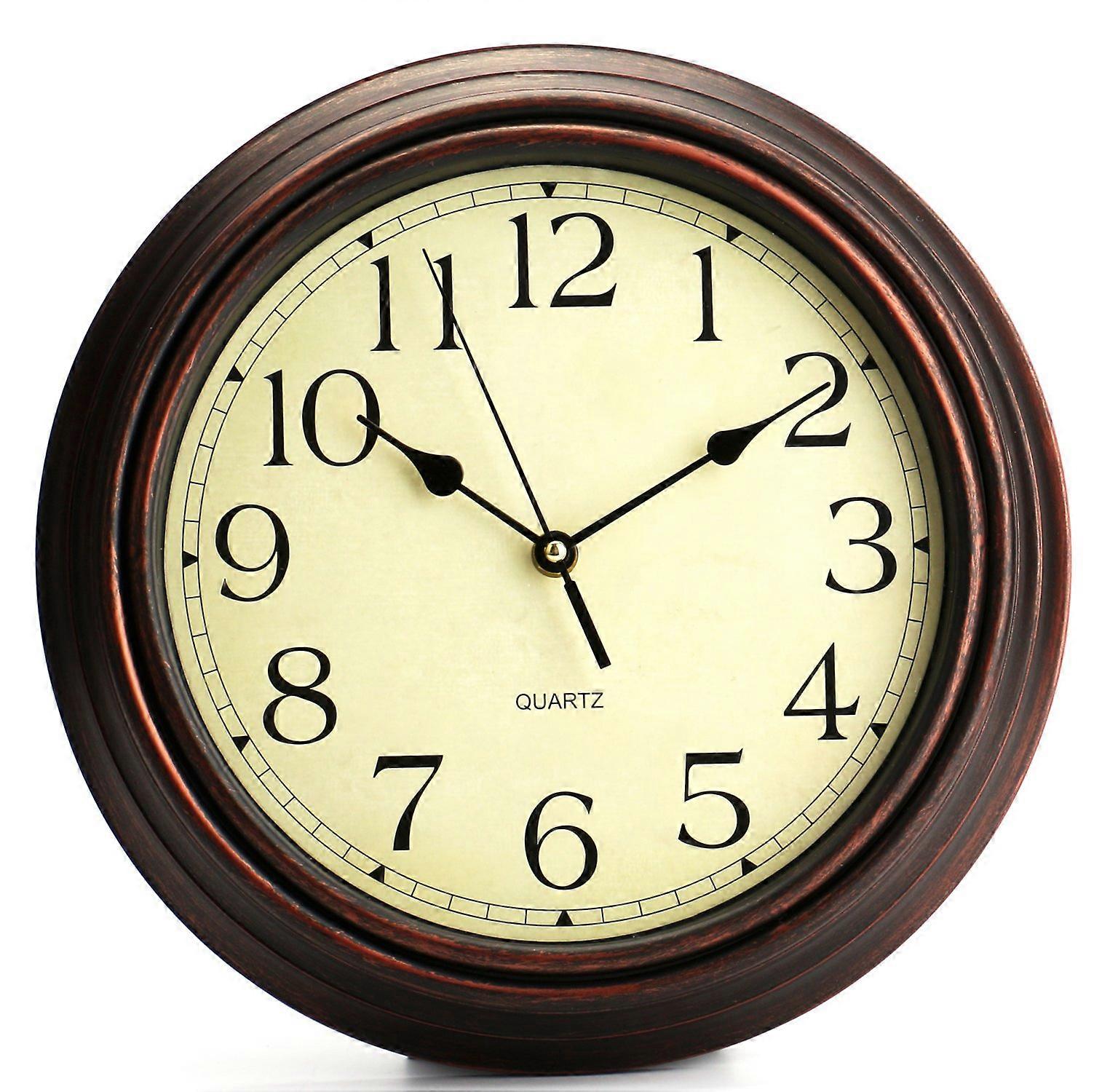 12 Inch silent quartz wall clock with retro design