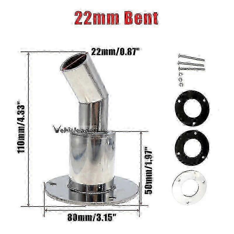 22/24mm الفولاذ المقاوم للصدأ من خلال هيكل العادم الجلد المناسب أنبوب أنبوب المقبس الأجهزة جزء من سخان الديزل الهواء لشاحنة بحرية للقارب - JA
