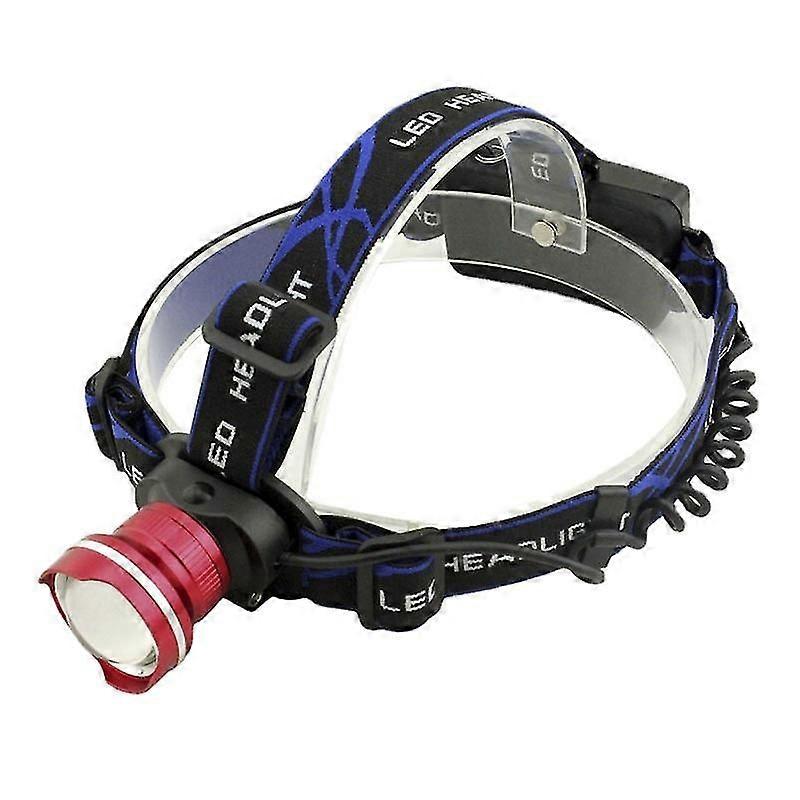 Headlamp led work headlight flashlight double 18650 fisheye zoom xml-t6 fishing hiking