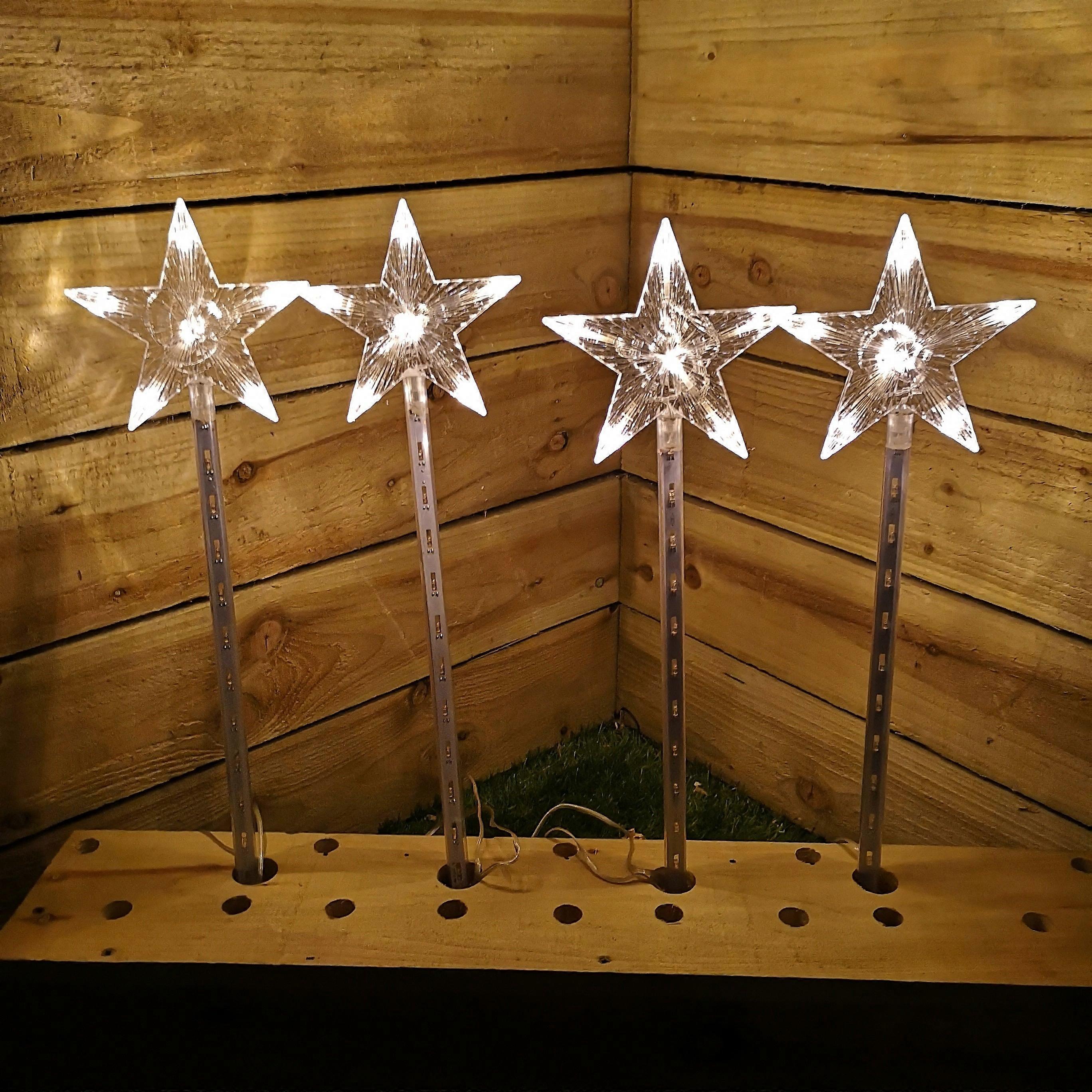 The Christmas Workshop 4x 72led Meteor Shower Path Lights-warm White