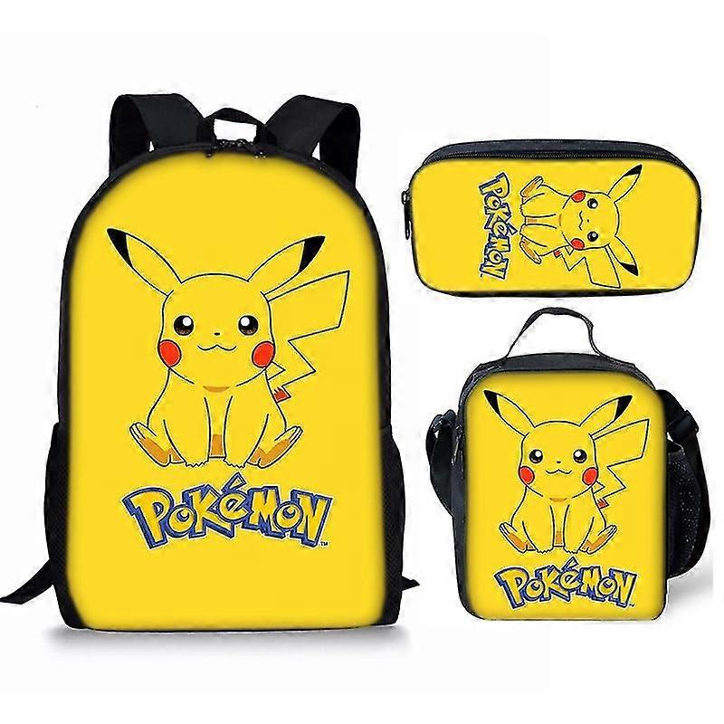 Anime Pikachu Τυπωμένη σχολική τσάντα Παιδικό σακίδιο ή τσάντα ή τσάντα στυλό ή σετ τριών τεμαχίων