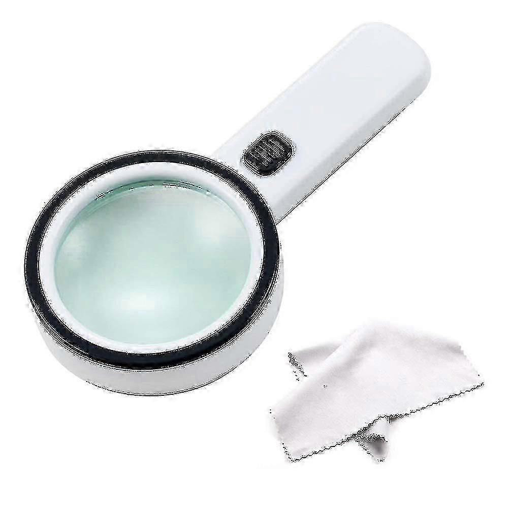 30x High Handheld Strong Magnifying Glass With 12 Led And Uv Light