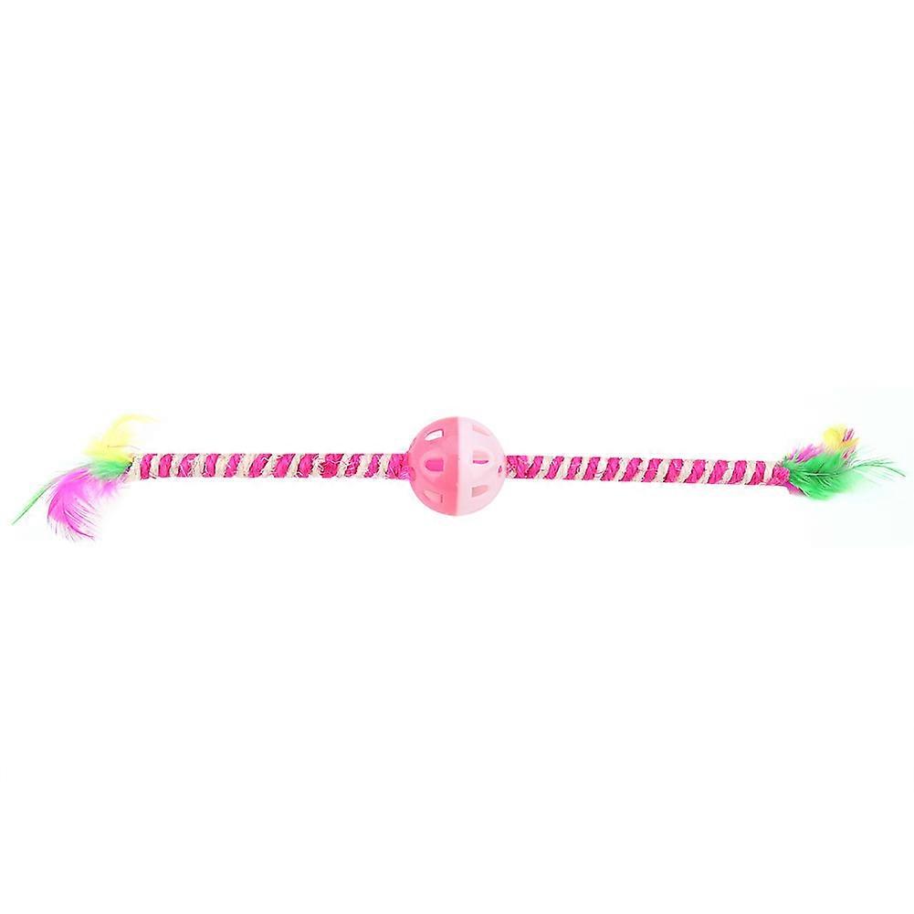 Interactive Pet Feather Stick Cat Wand with Bell Ball Toy