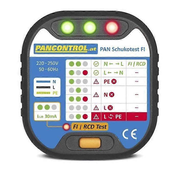 Socket tester + RCD test 30mA - GENERIC - Current: 30 A - Category: II - Maximum voltage: 250 V