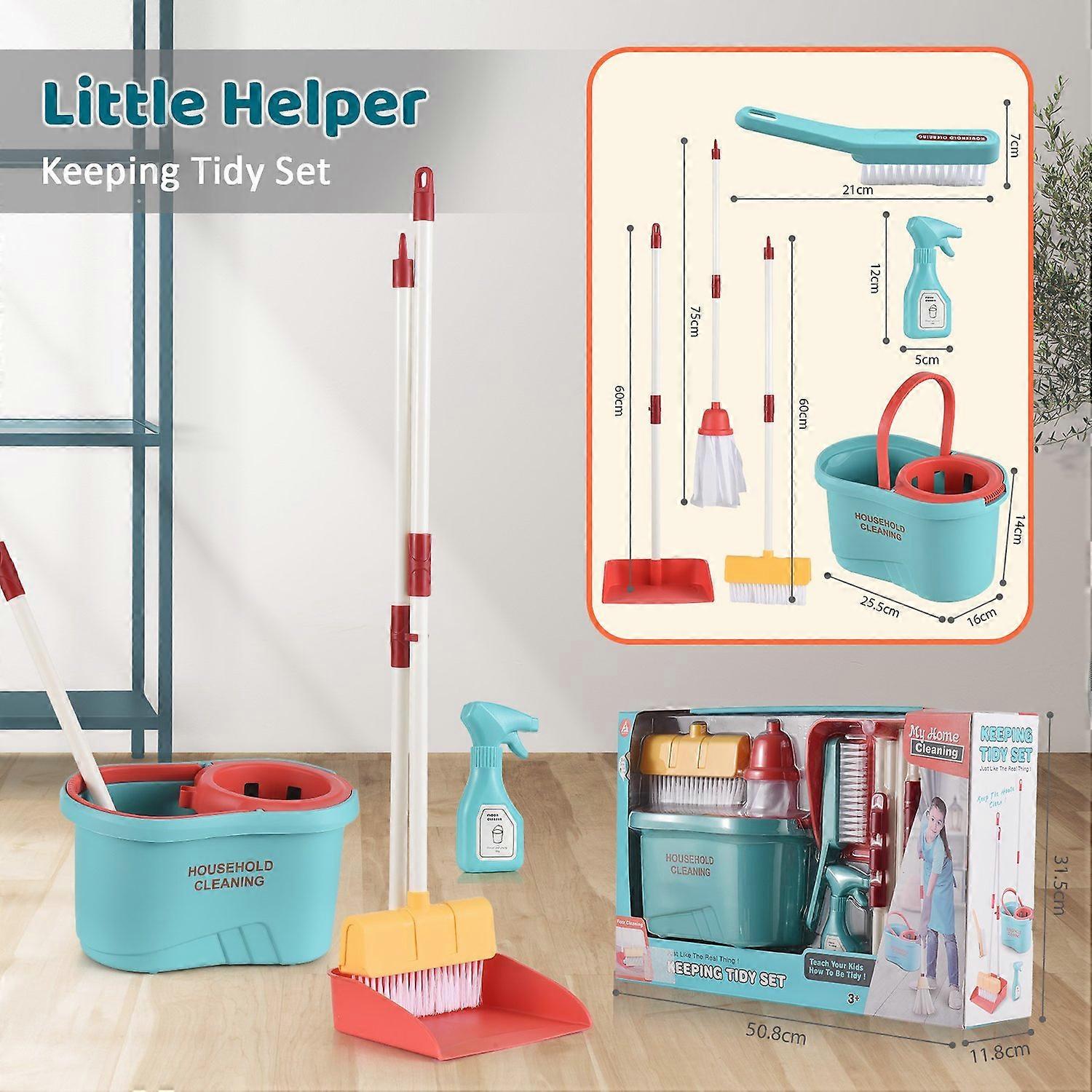 Kids Cleaning Set for Toddler Housekeeping Play Set with Broom Mop Dustpan Mop Bucket Brush Cleaning