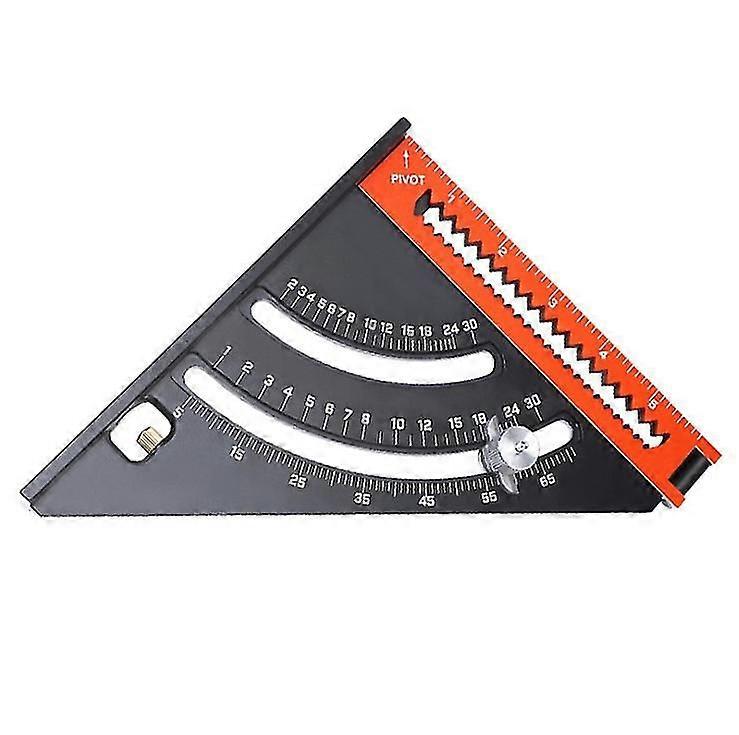 Carpenter's Square, Multifunctional Triangular Protractor, Foldable Triangular Ruler, Aluminum Marking Tool with Automatic Pencil and Refill, Suitable
