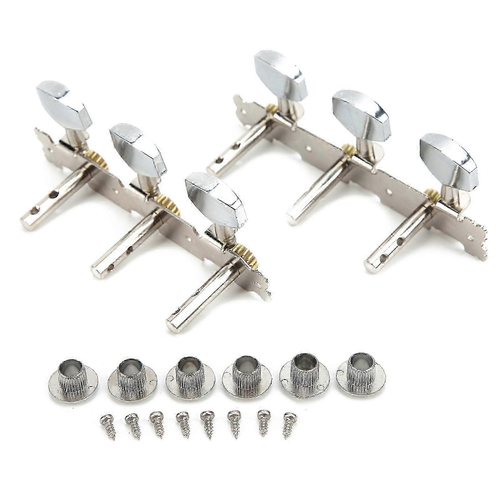 2PCS Guitar String Button 3inLine 2Hole Steel Column Folk Instrument Replacement Part