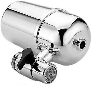 Faucet Water Filter, Chrome, Vertical, Tap Water Filter Faucet for Kitchen and Bathroom, Fits Standard Faucets, Easy Installation No Tools Required