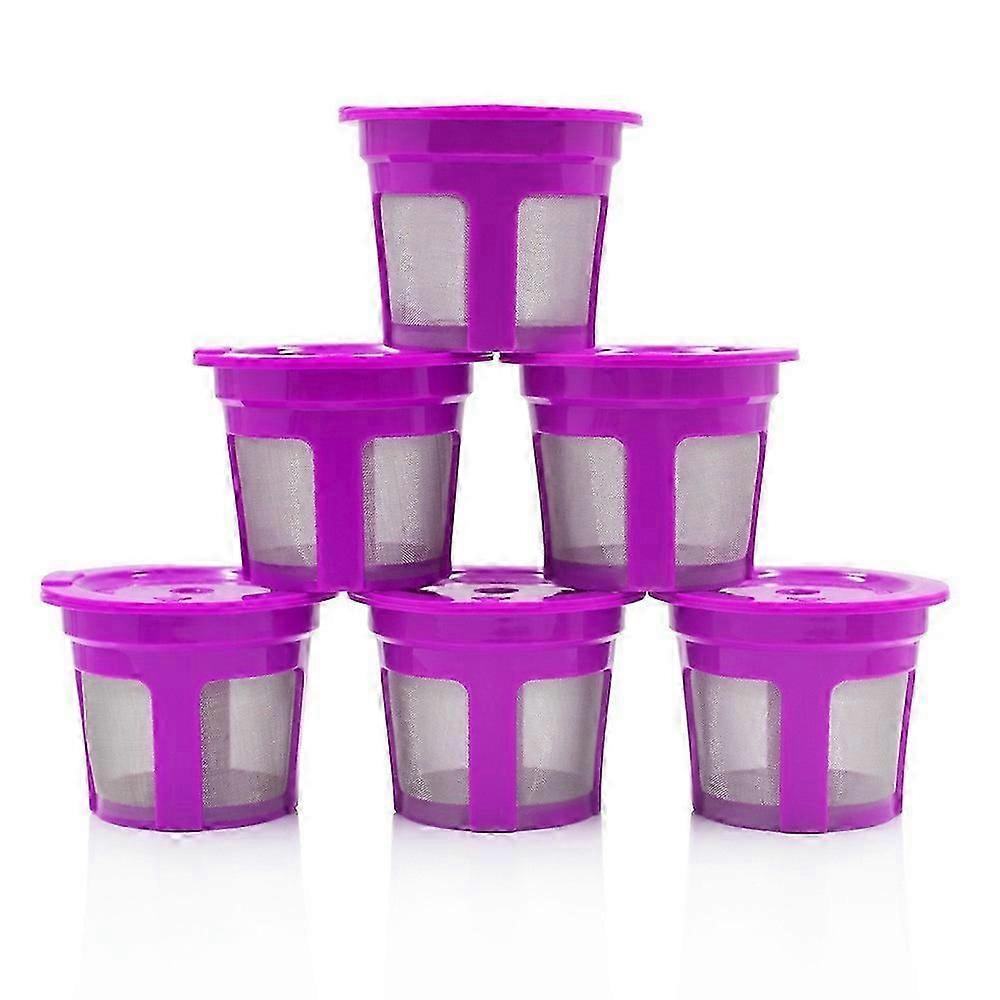 6 Pack Refillable Reusable K-Cup Coffee Filter Pod Purple