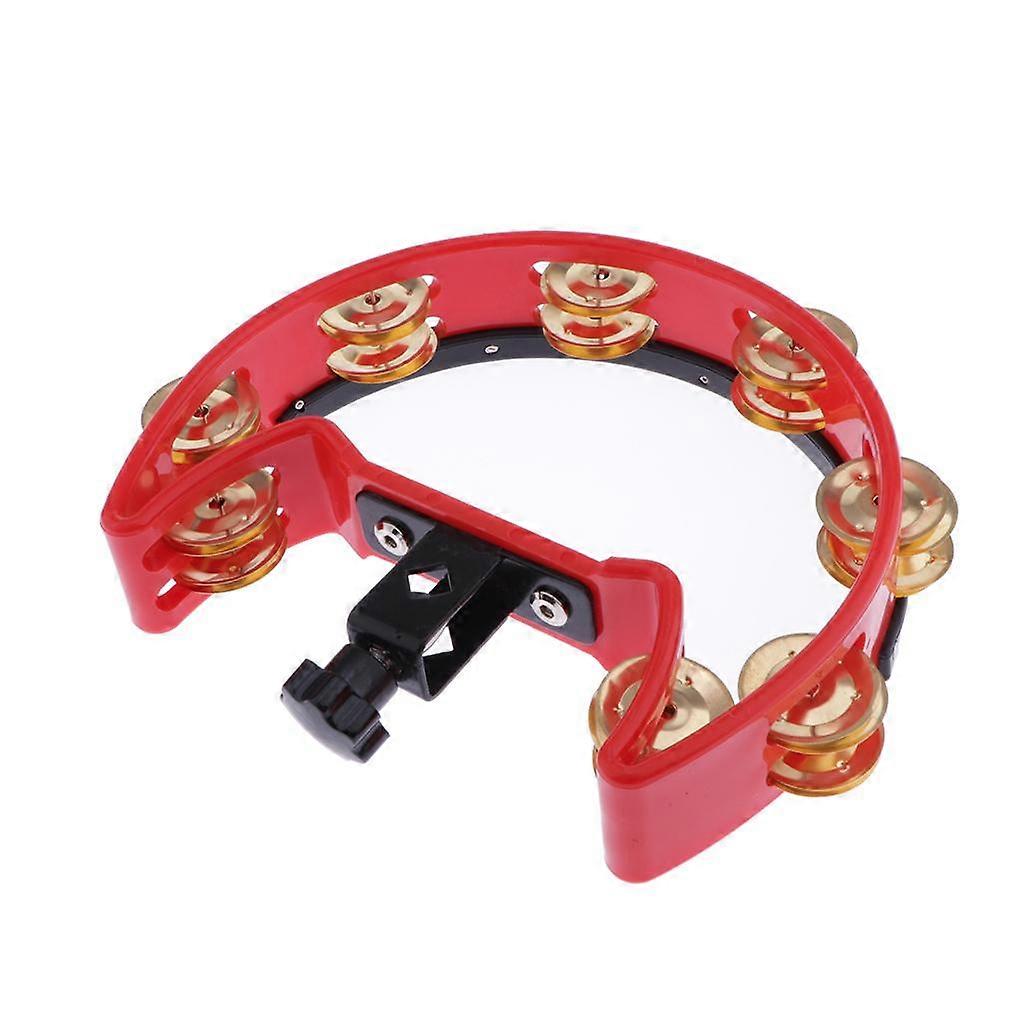Drum Set Rattle Tambourine with Mounting Percussion Instrument Accessory