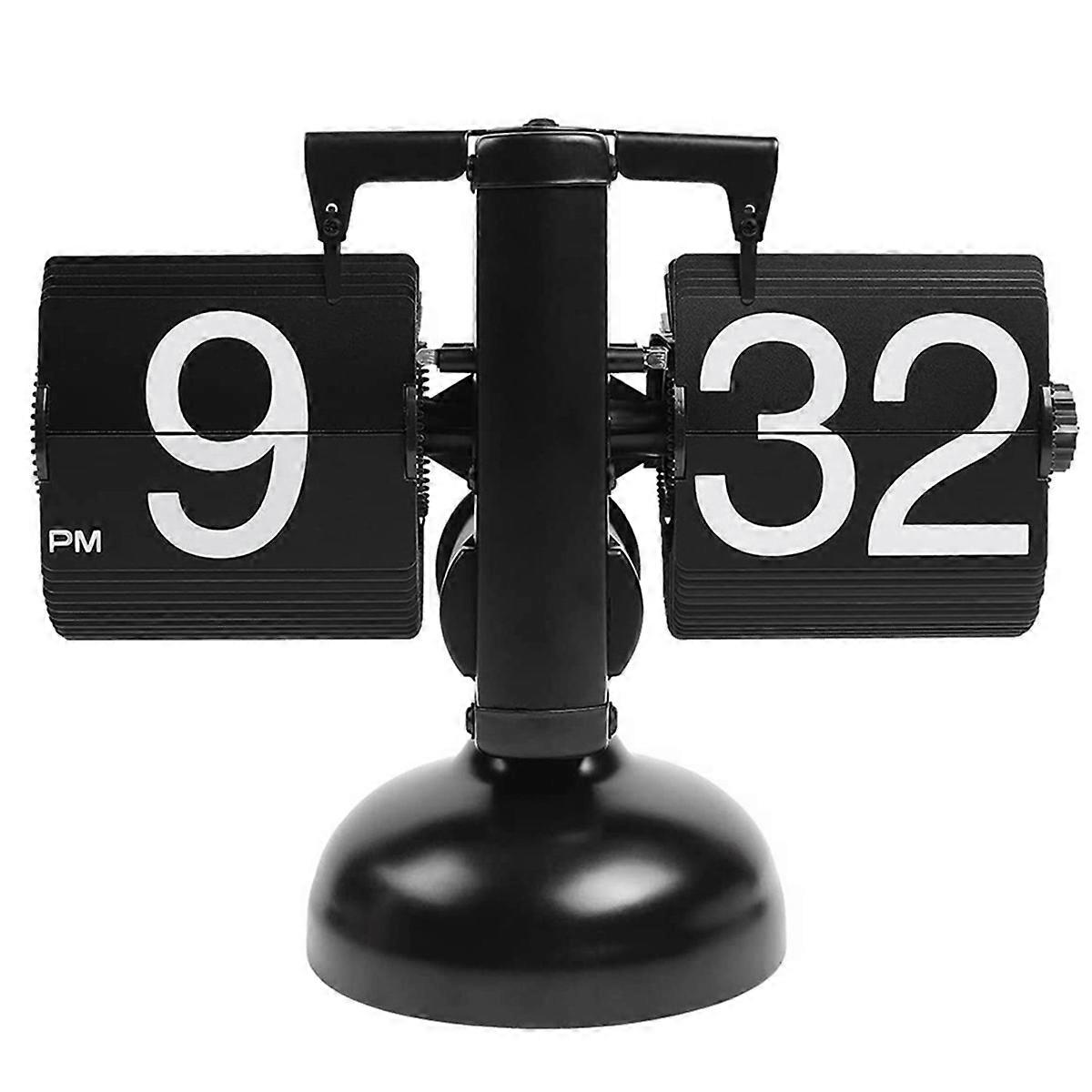 Auto Flip Digital Clock Home Decors Retro Flip Clock Flip Internal Gear Operated for Home Office Sch