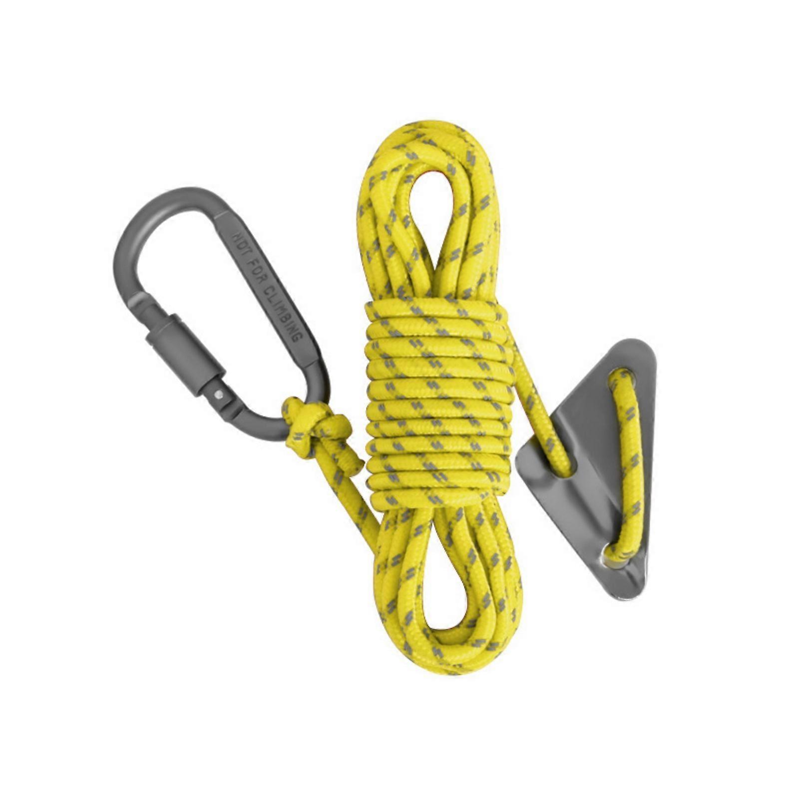 5pack Armygreen Reflective Guy Rope Reinforced Windproofed Rope with Buckles for Camping Tents Yellow grey