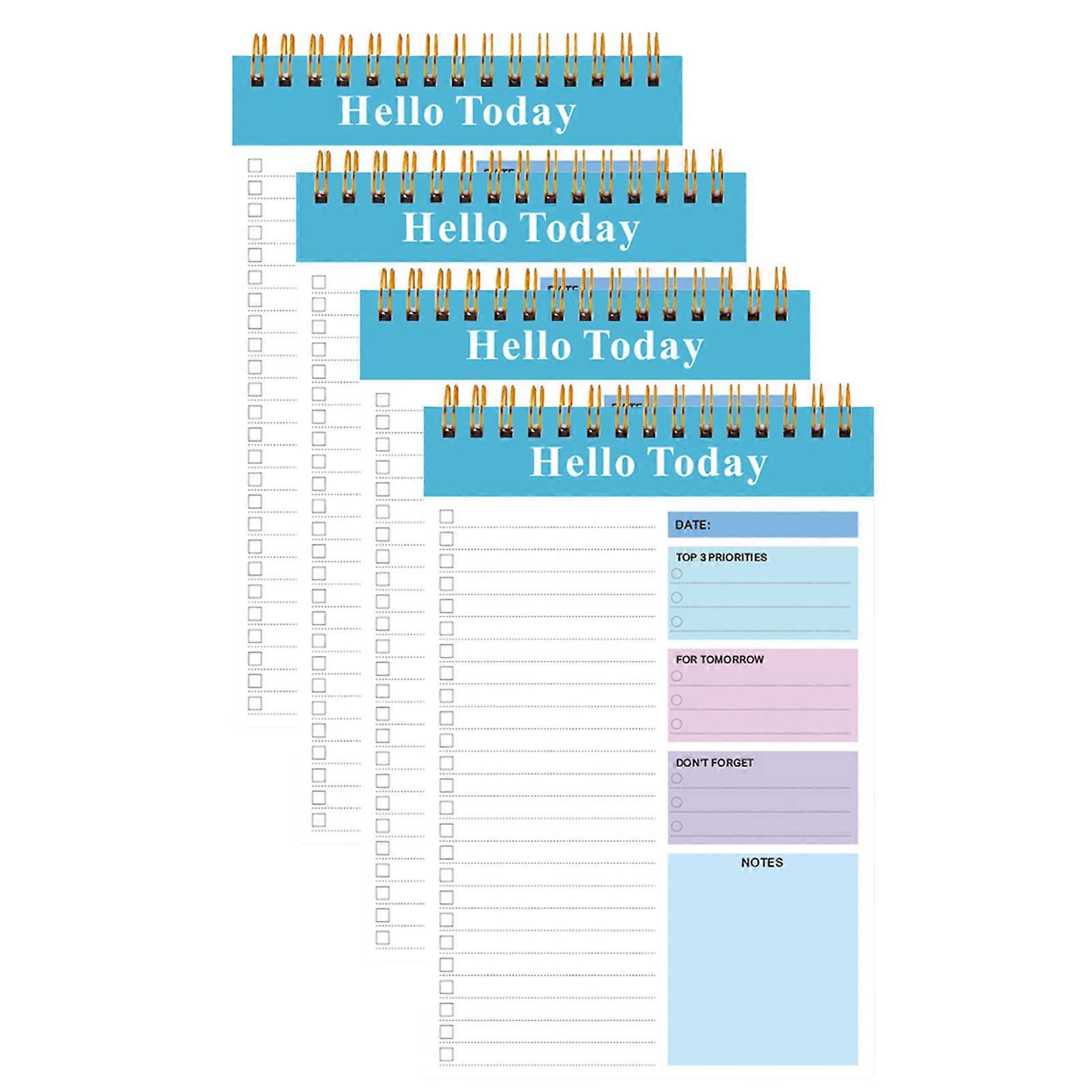 4 Pcs/Set A 5 Daily Planner Spirals Notebooks Stationery Notebooks Reporters Notebook Journal Notebook for Students Sky Blue