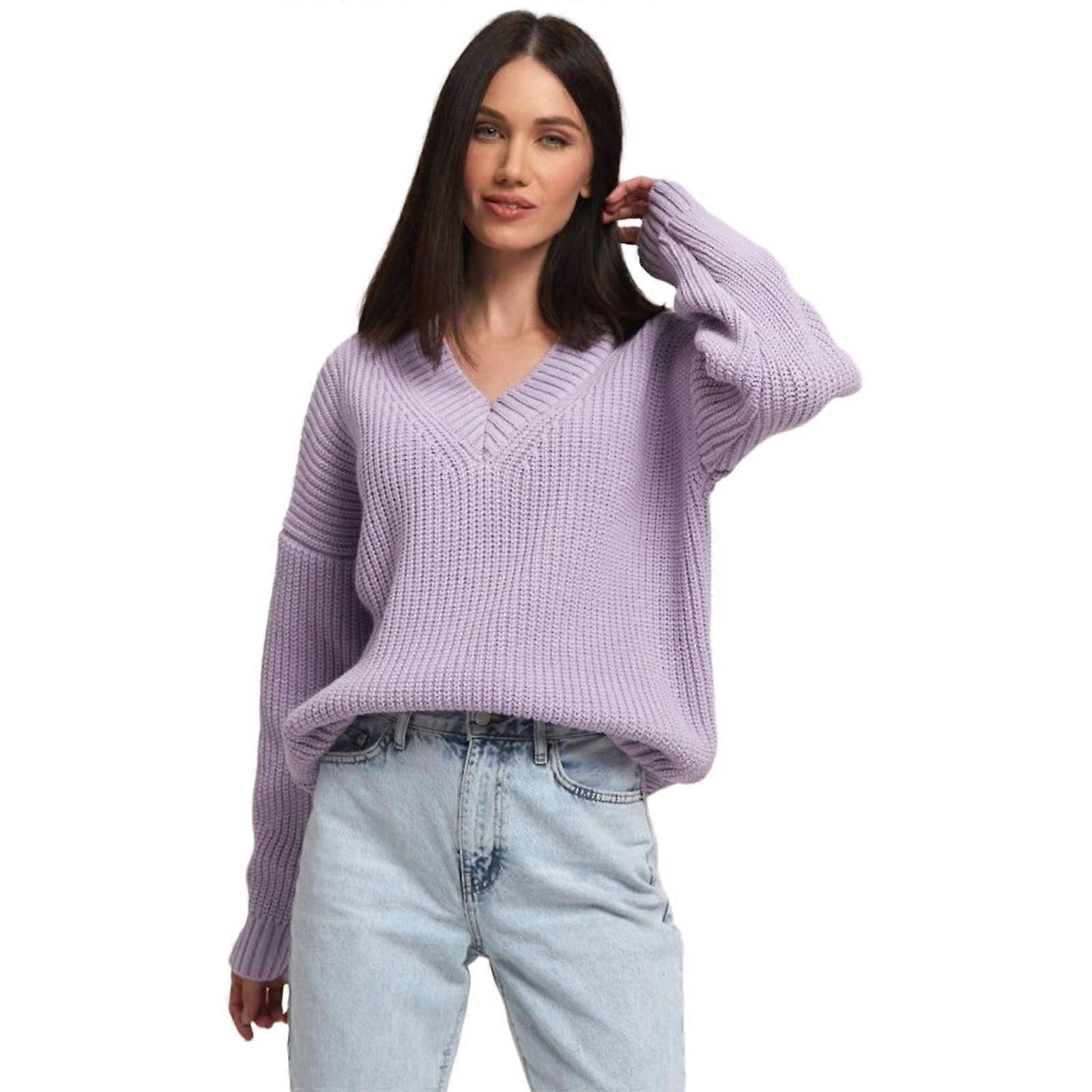 Womens V-Neck Slouchy Knitwear Fall Winter Trendy Warm Solid Color