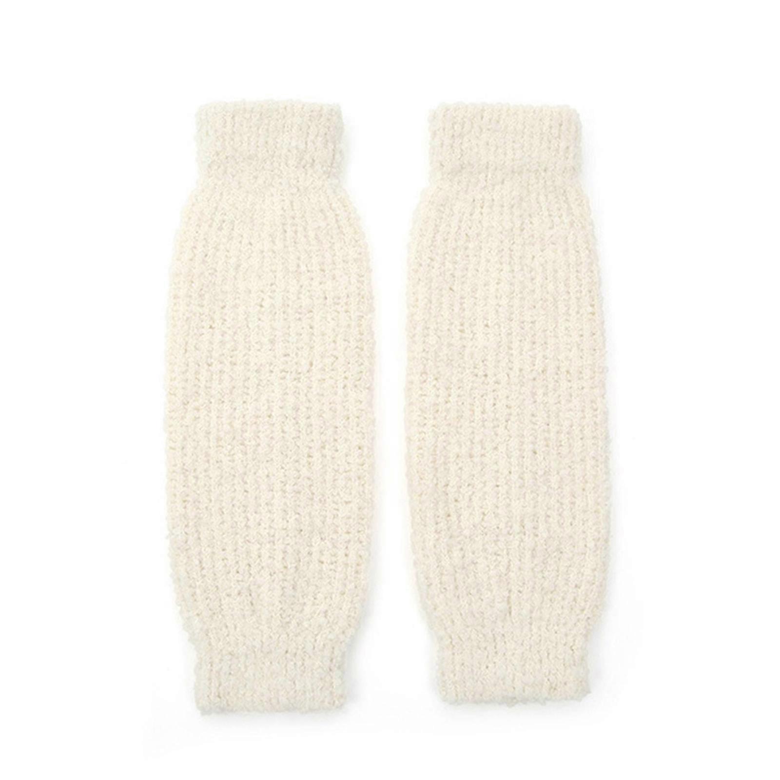 גרבי מגף ארוכים בצבע אחיד סרוגים סרוגים גרביים מחממי רגליים אופנתיים ורב-תכליתיים לנקבות לבן