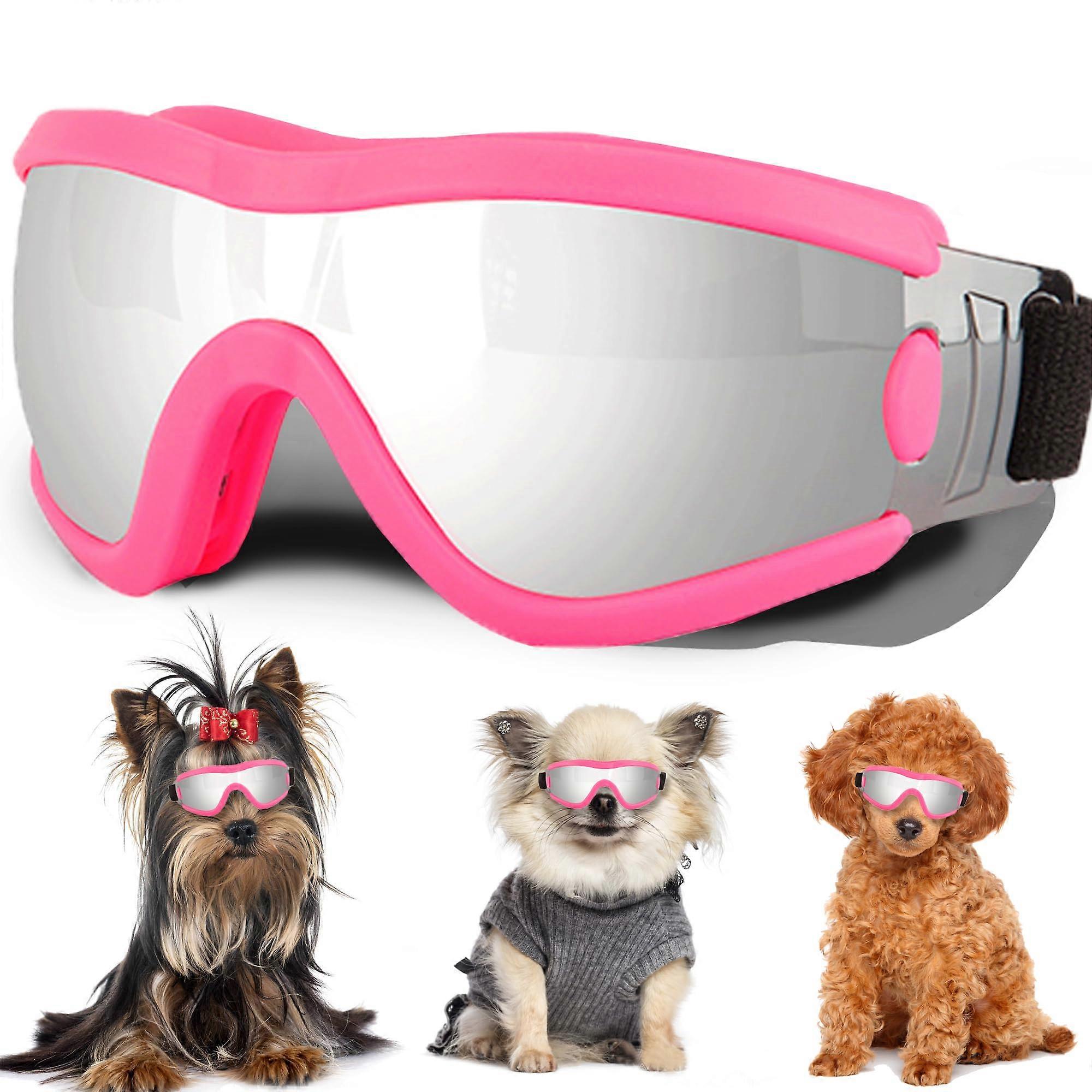 Small Dog Sunglasses with Adjustable Strap for UV Protection, Windproof Soft Goggles for Small Dogs and Puppies