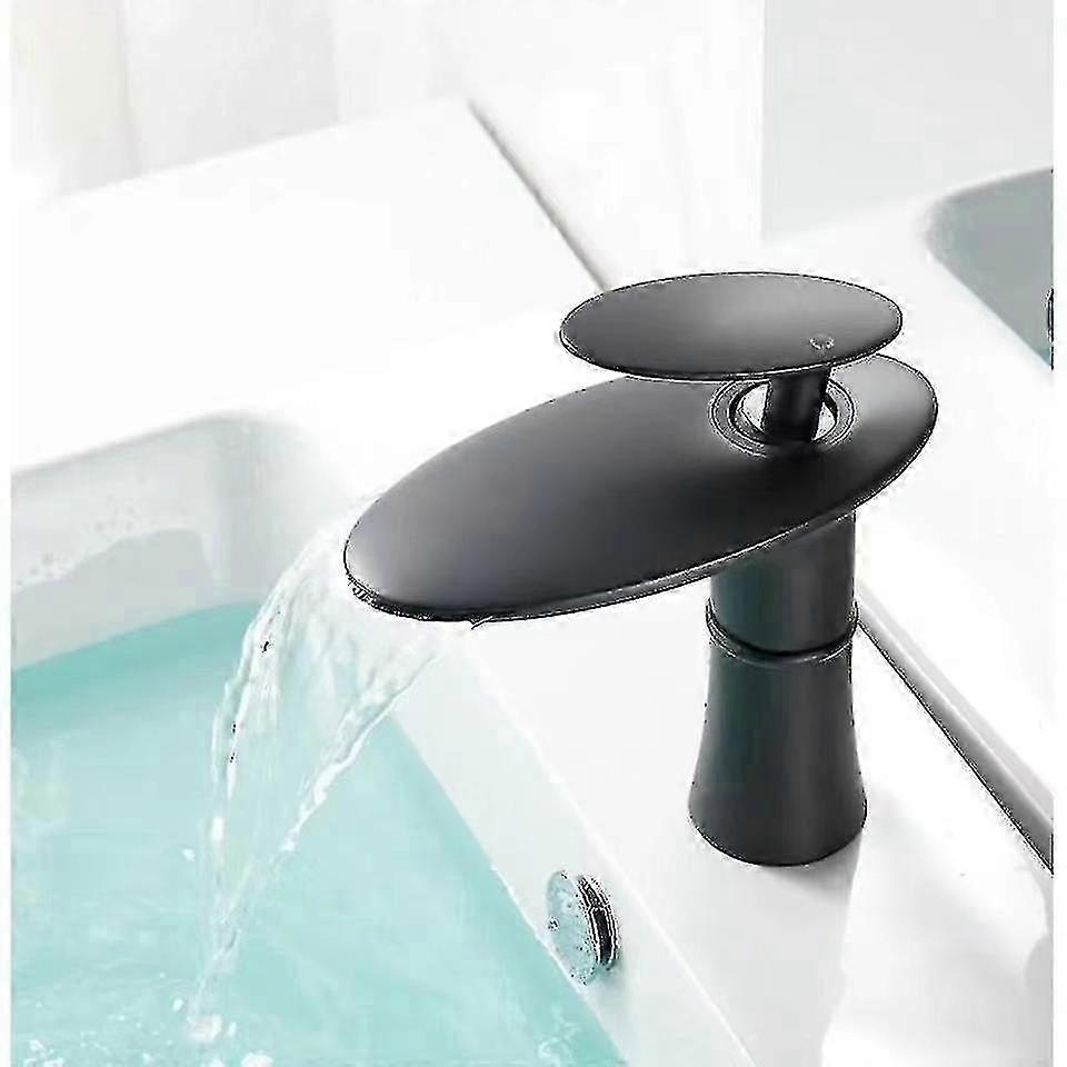Vandfald Håndvask Vandhane Hvid Guld Varm Kold Mixer Håndvask Tap Messing Sort Høj Badeværelse Mixer Kran Hjem Hardware Vandhane