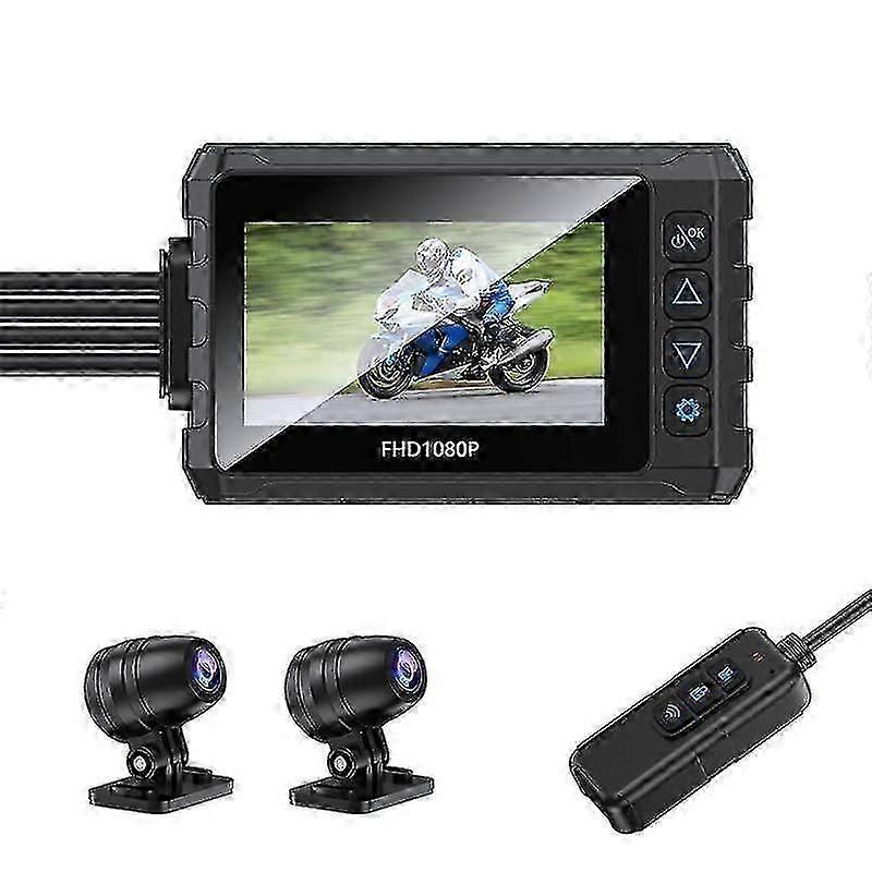 Motorcycle driving recorder front and rear dual recording built-in GPS rainproof HD 1080P