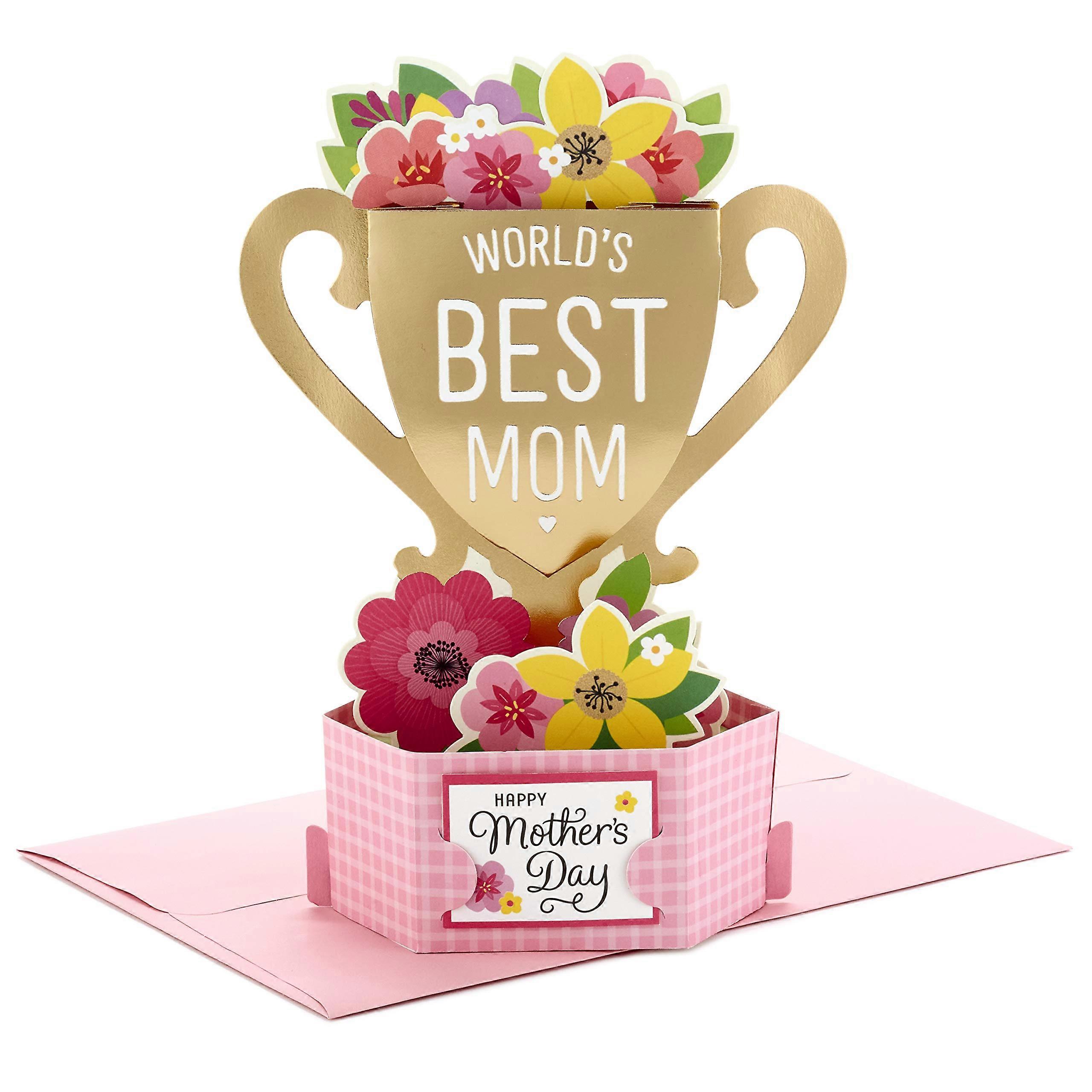 Pop Up Mothers Day Card (Displayable World's Mom Trophy)