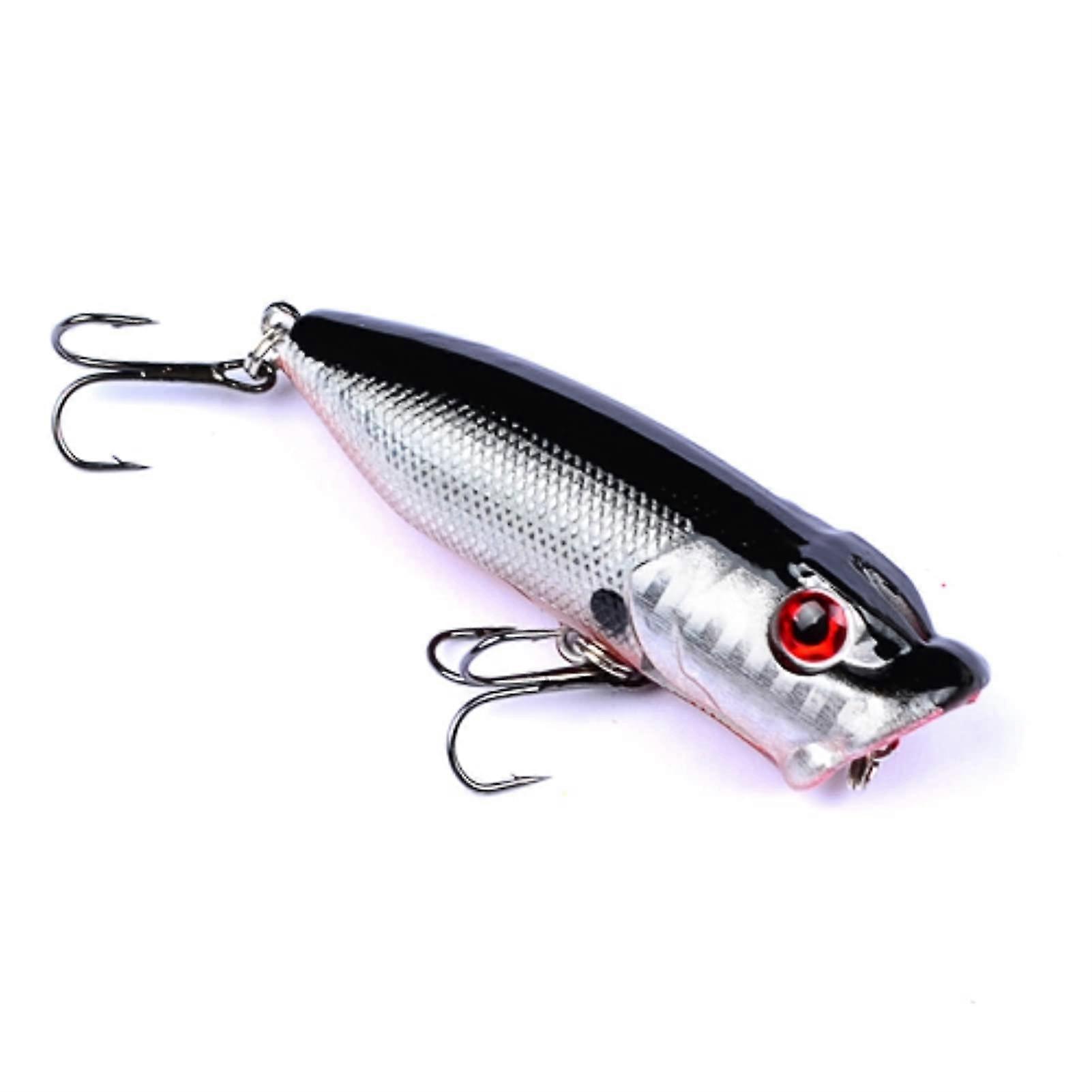 10Pcs 7.3cm 11g Floating Popper Fishing Lure with 6# High Carbon Hook Steel
