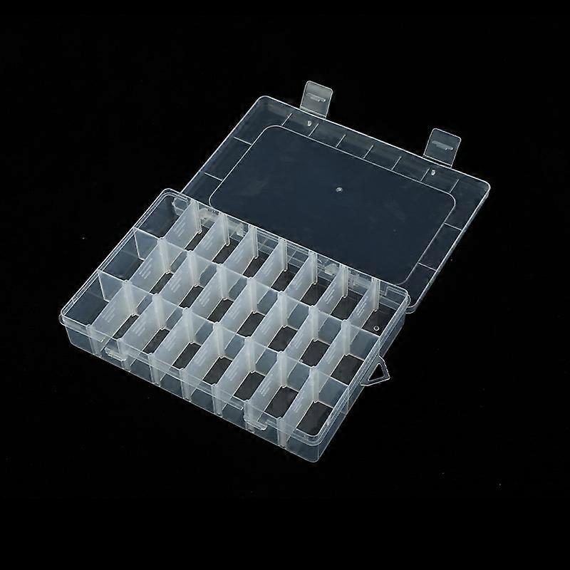 Plastic Removable Grid 24 Slots Box Organizer Storage Container for Jewelry Earring