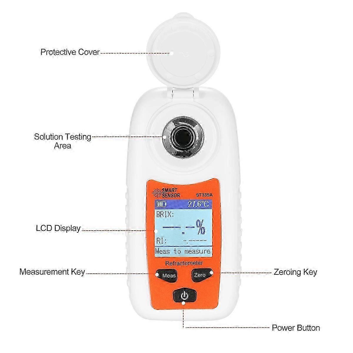 SMART SENSOR ST335A Digital Refractometer ATC Sugar Percent Tester 0-35% Sugar Concentration Detecto