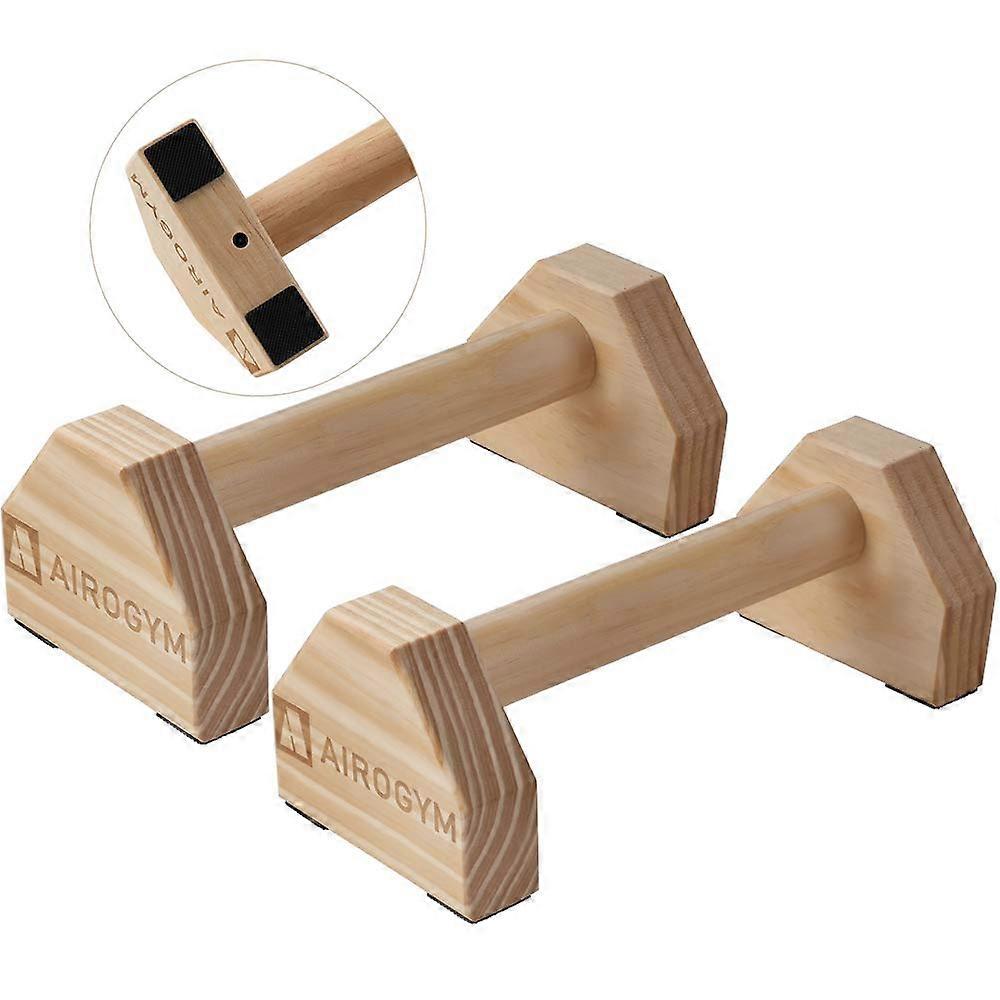 Push-Up Stand 2 PCS Wooden Push-Up Bars with Non-Slip Base for Home Workouts and Strength Training Fitness Equipment