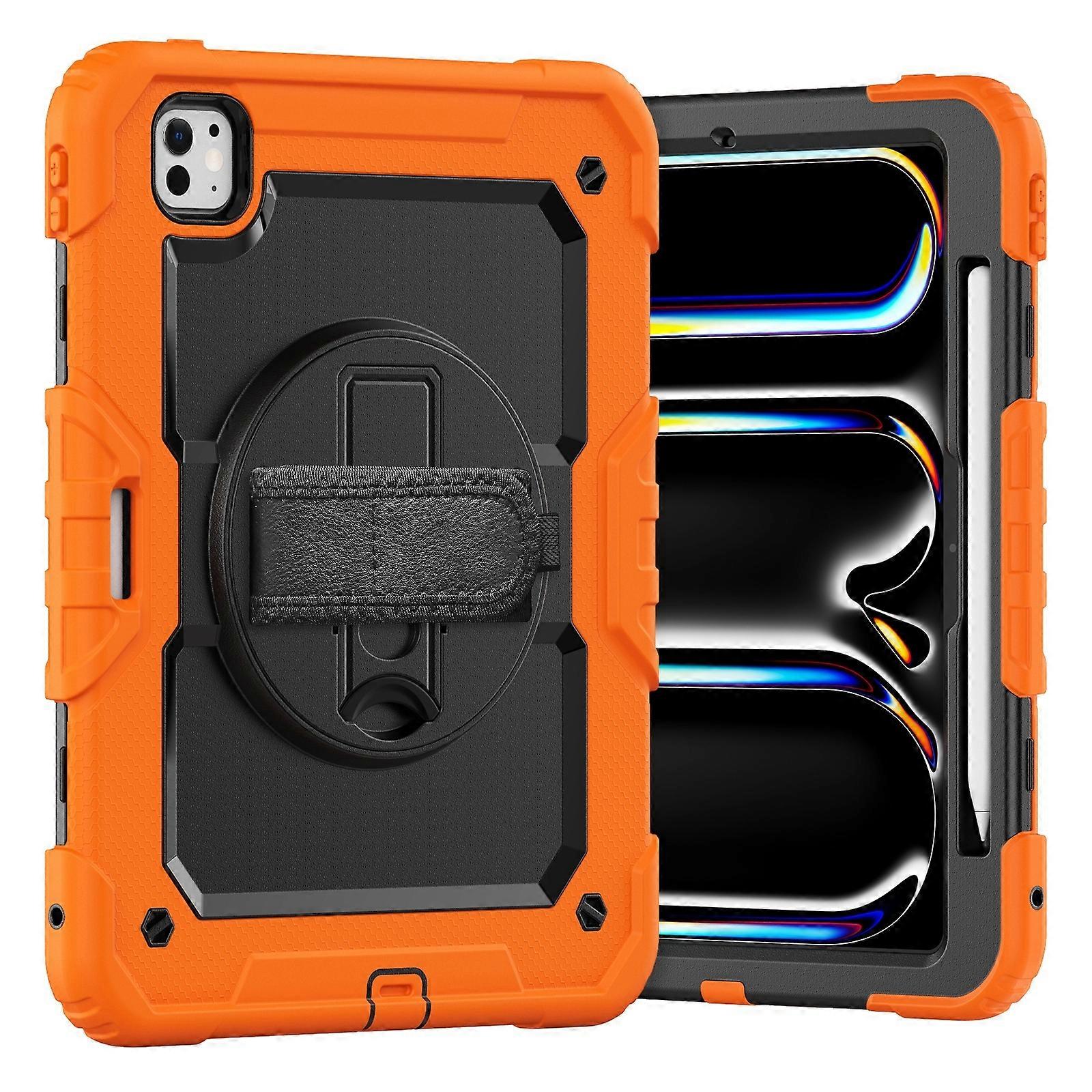 Silicone Hybrid PC Tablet Case with Shoulder Strap For iPad Pro 11 2024