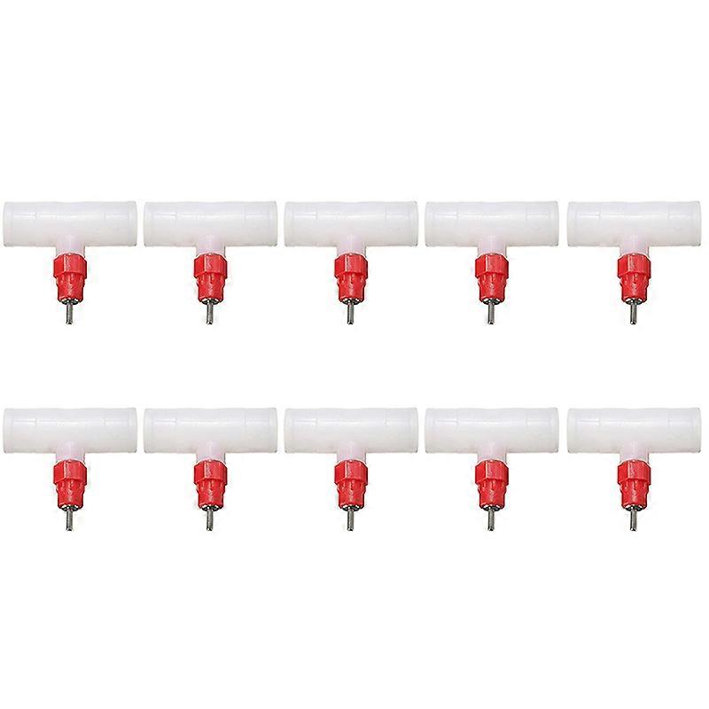 Chicken Nipples Tee Fittings - Automatic Poultry Waterers Kit 10 Pack