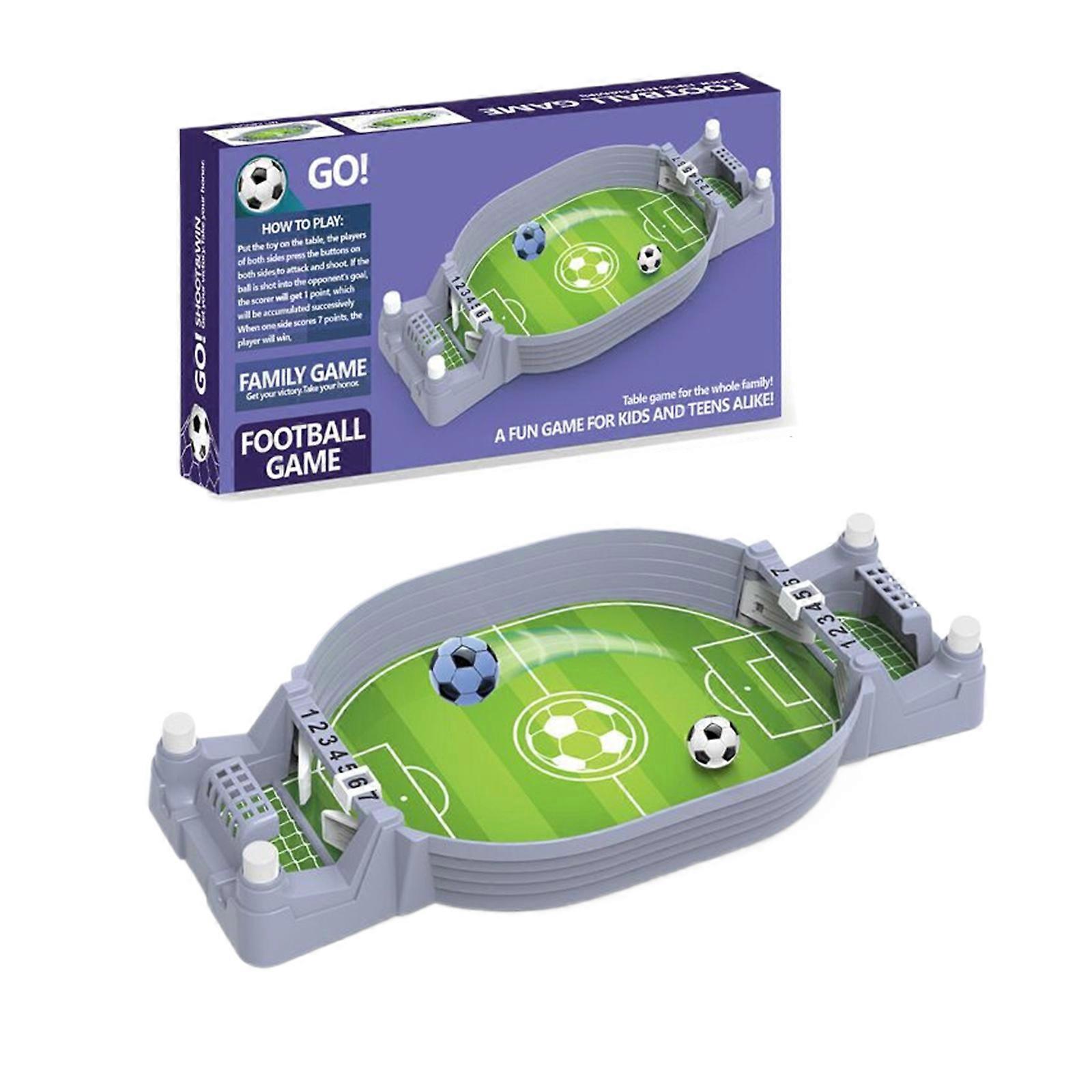 Mini Tabletop Soccer Game with 2 Footballs Realistic Interactive Desktop Football Game Board for Gathering Entertainment grey