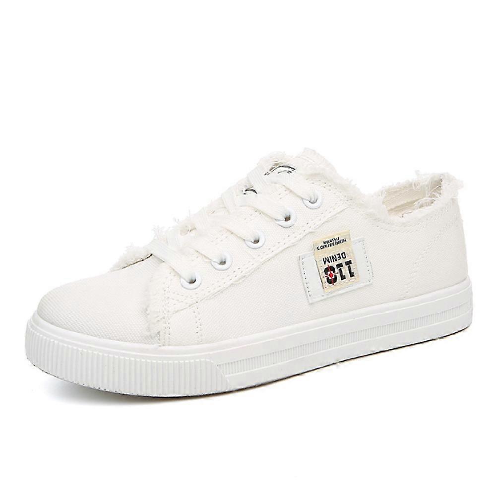 Damessneakers, , , canvas, low-top, wit, 42 EU