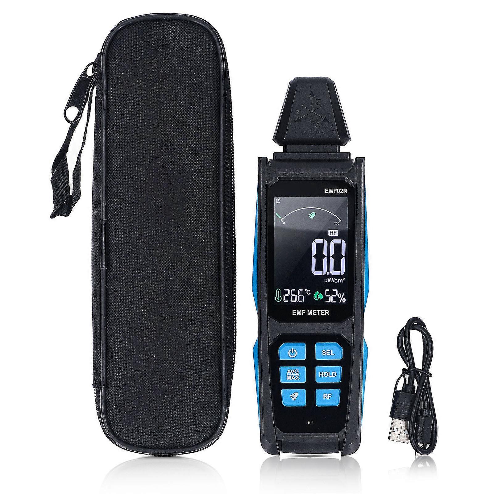 EMF X Y Z Axes 30MHz to 8GHz High Sensitivity Color Display Rechargeable Electromagnetic Field Detector