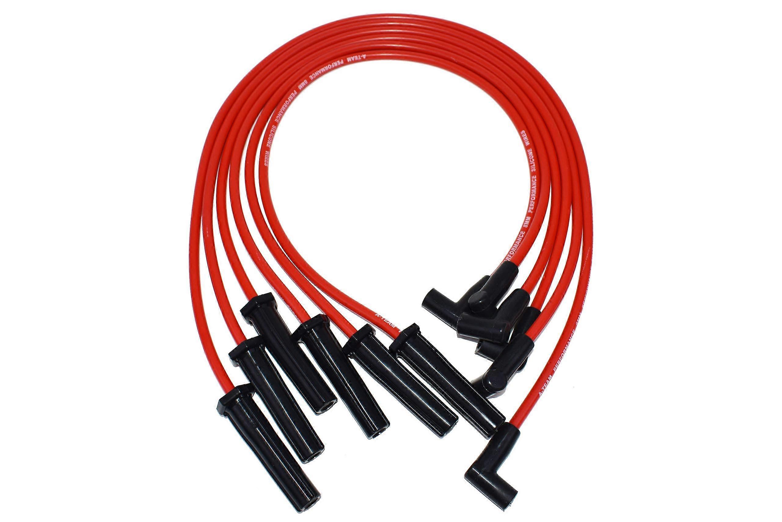 6 Cylinder 4.3L 262 Vortec 6 Red Silicone Spark Plug Wires 8.00 mm Double Layer Jacketing Compatible with GMC Chevy Carb Swap