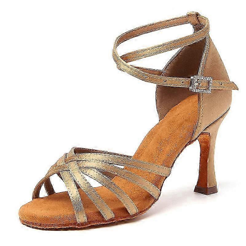 Dámské taneční boty na latinské tance hnědé (podpatek 8,5 cm)